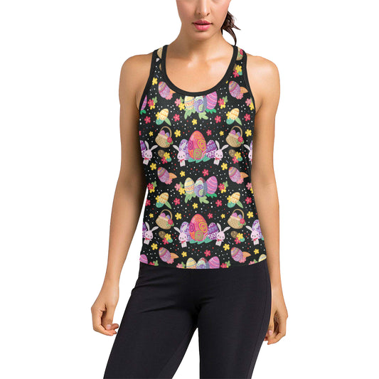 Easter Eggs Pattern Print Design RB06 Women's Racerback Tank Top