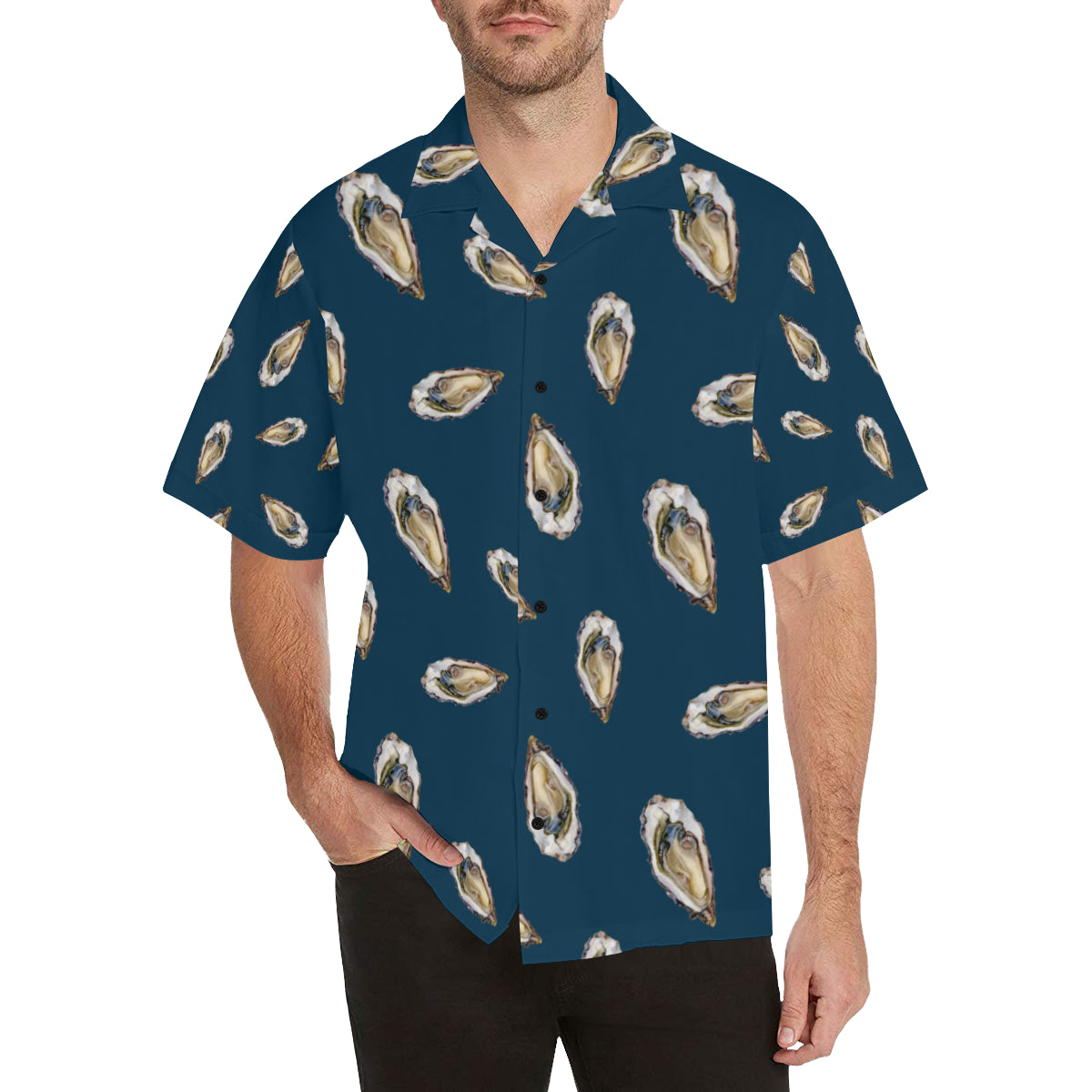 Oyster Pattern Print Design 03 Men's Hawaiian Shirt