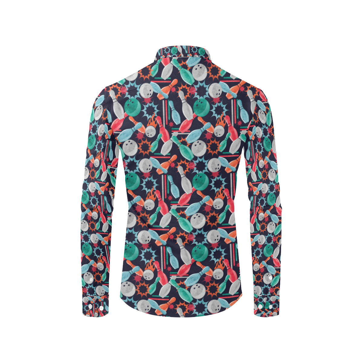 Bowling Pattern Print Design 08 Men's Long Sleeve Shirt