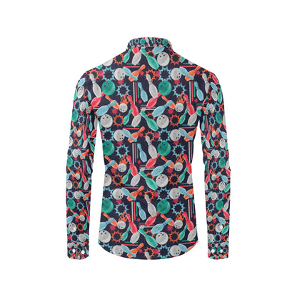 Bowling Pattern Print Design 08 Men's Long Sleeve Shirt