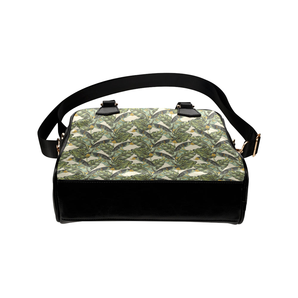 Banana Leaf Pattern Print Design 04 Shoulder Handbag