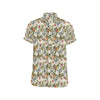 Butterfly Flower Pattern Print Design 06 Men's Short Sleeve Button Up Shirt