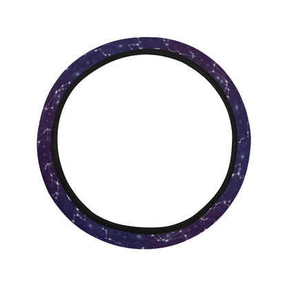 Zodiac Galaxy Design Print Steering Wheel Cover with Elastic Edge