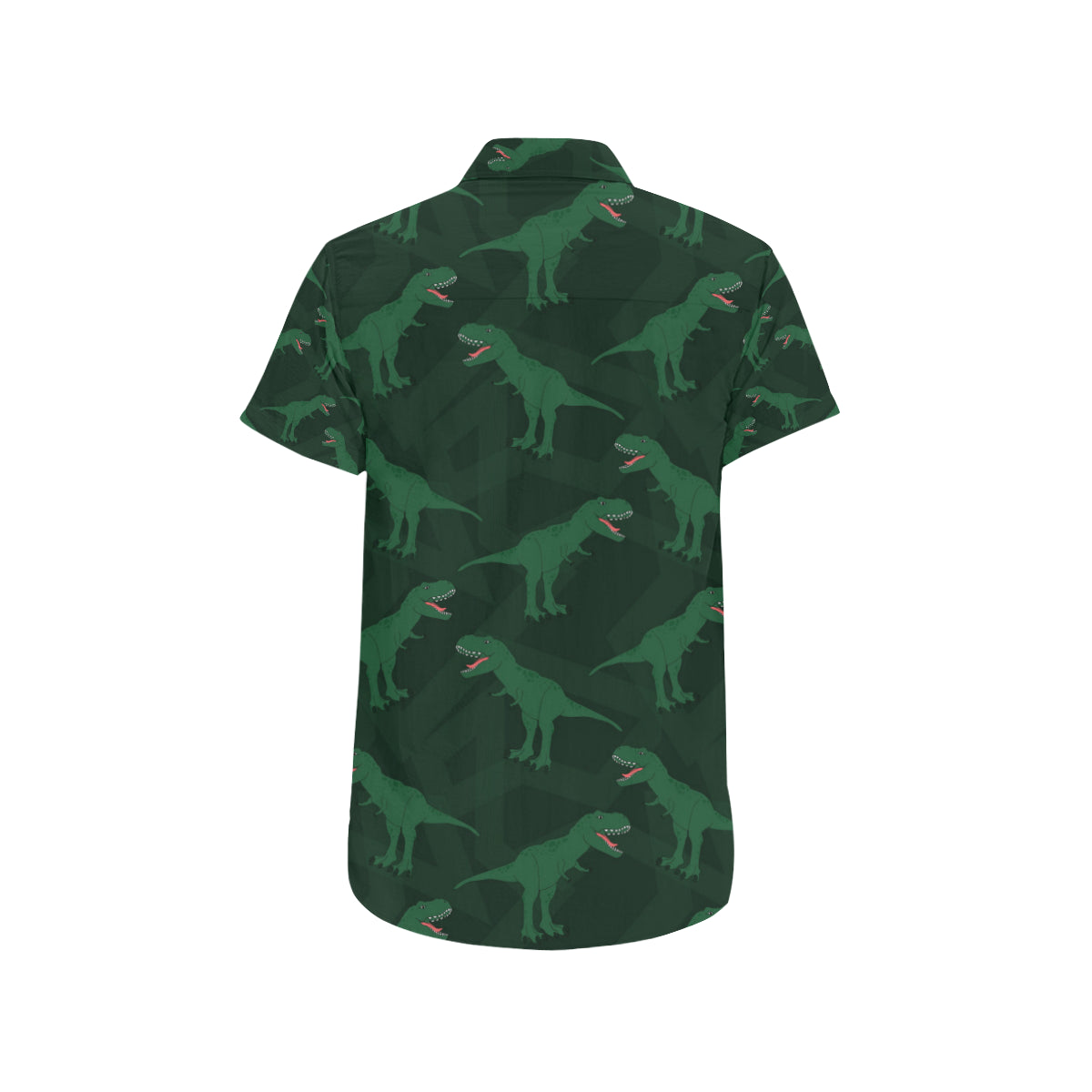 T Rex Pattern Print Design A06 Men's Short Sleeve Button Up Shirt