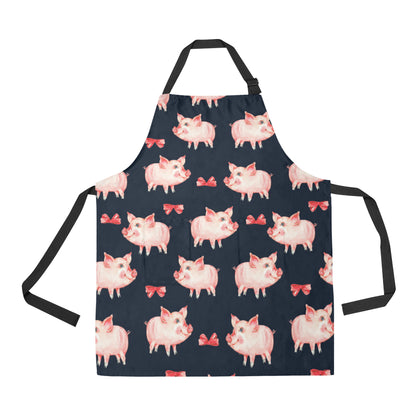 Pig Cute Pattern Print Design 02 Apron with Pocket