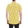 Bee Daisy Pattern Print Design 06 Men's Short Sleeve Button Up Shirt