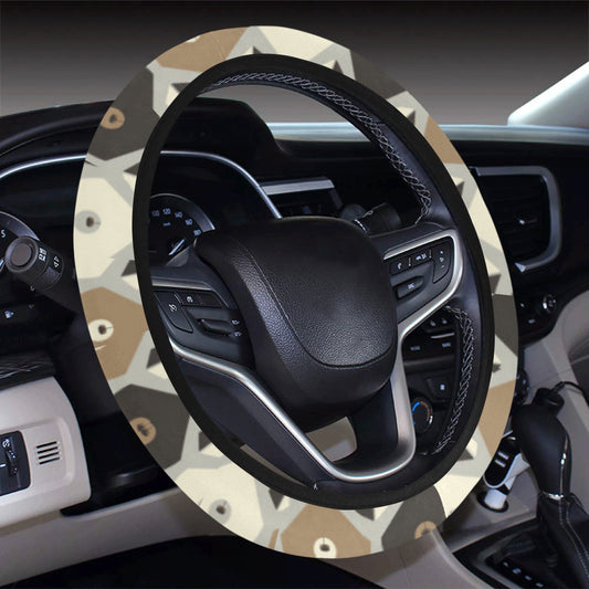 Bear Pattern Print Design 04 Steering Wheel Cover with Elastic Edge