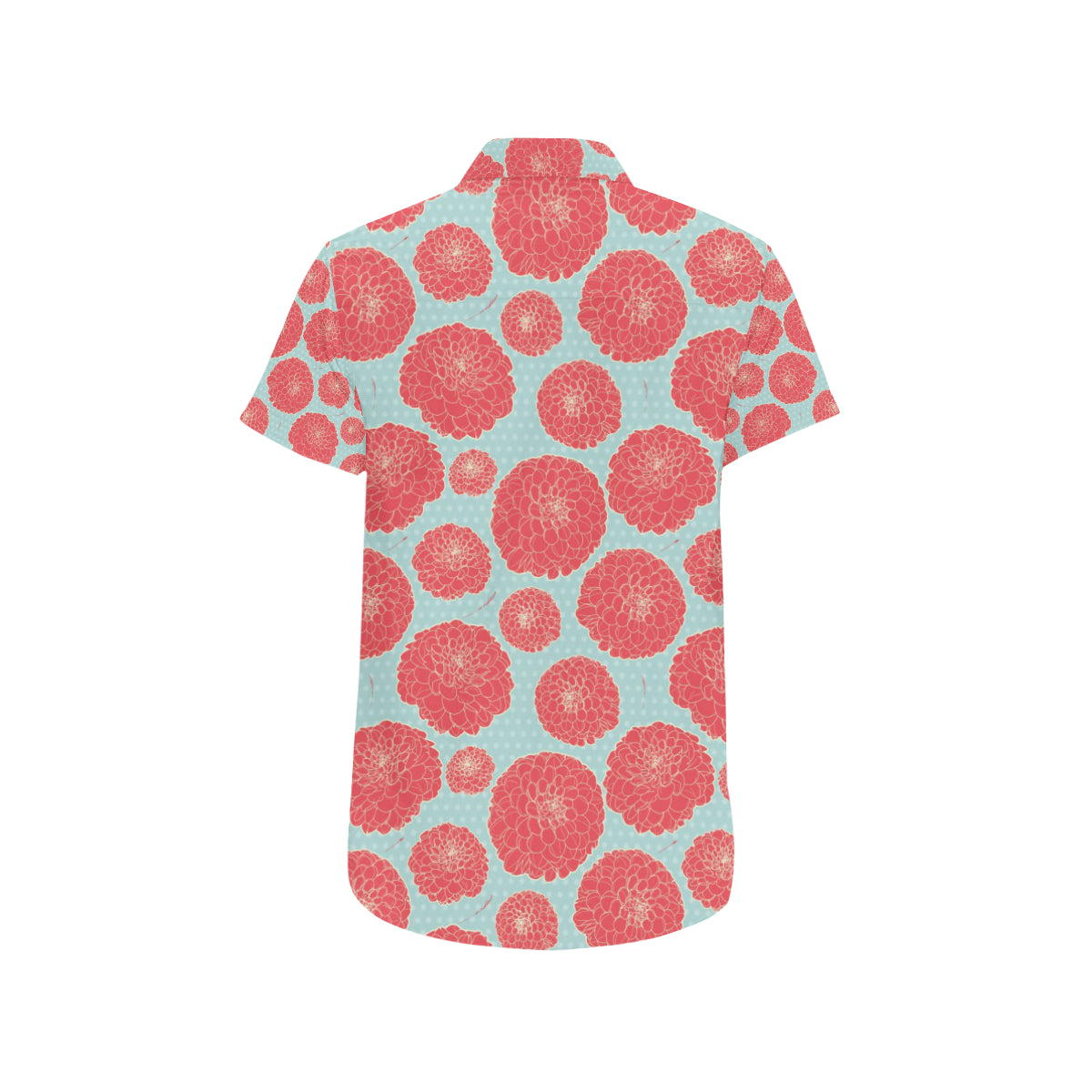 Marigold Pattern Print Design MR03 Men's Short Sleeve Button Up Shirt