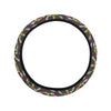 Peace Sign flowers Design Print Steering Wheel Cover with Elastic Edge