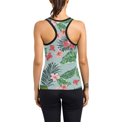 Plumeria Pattern Print Design PM027 Women's Racerback Tank Top