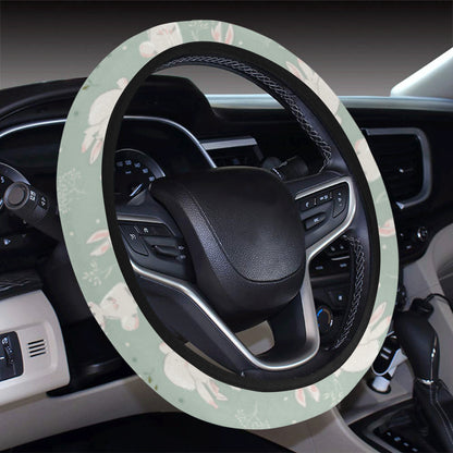 Bunny Pattern Print Design 03 Steering Wheel Cover with Elastic Edge