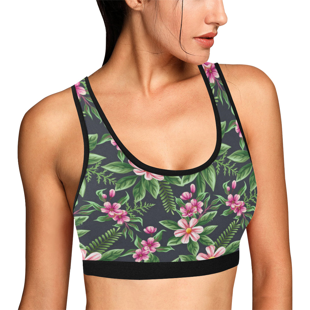 Summer Floral Pattern Print Design SF010 Sports Bra