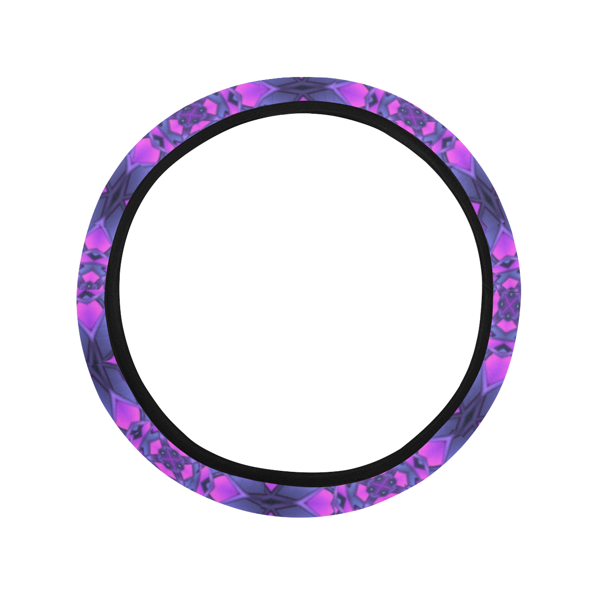 kaleidoscope Pattern Print Design Steering Wheel Cover with Elastic Edge