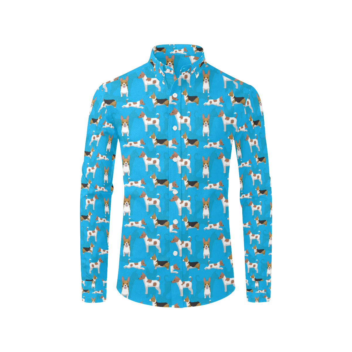 Cardigan Welsh Corgis Pattern Print Design 01 Men's Long Sleeve Shirt
