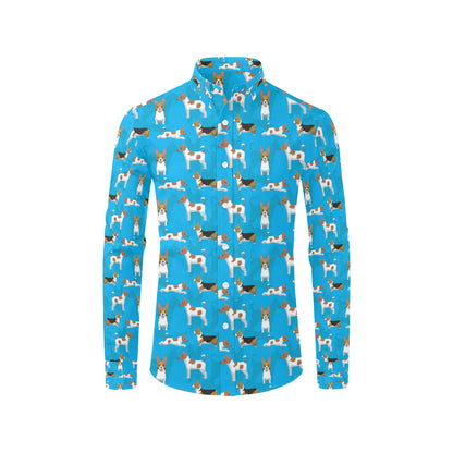 Cardigan Welsh Corgis Pattern Print Design 01 Men's Long Sleeve Shirt