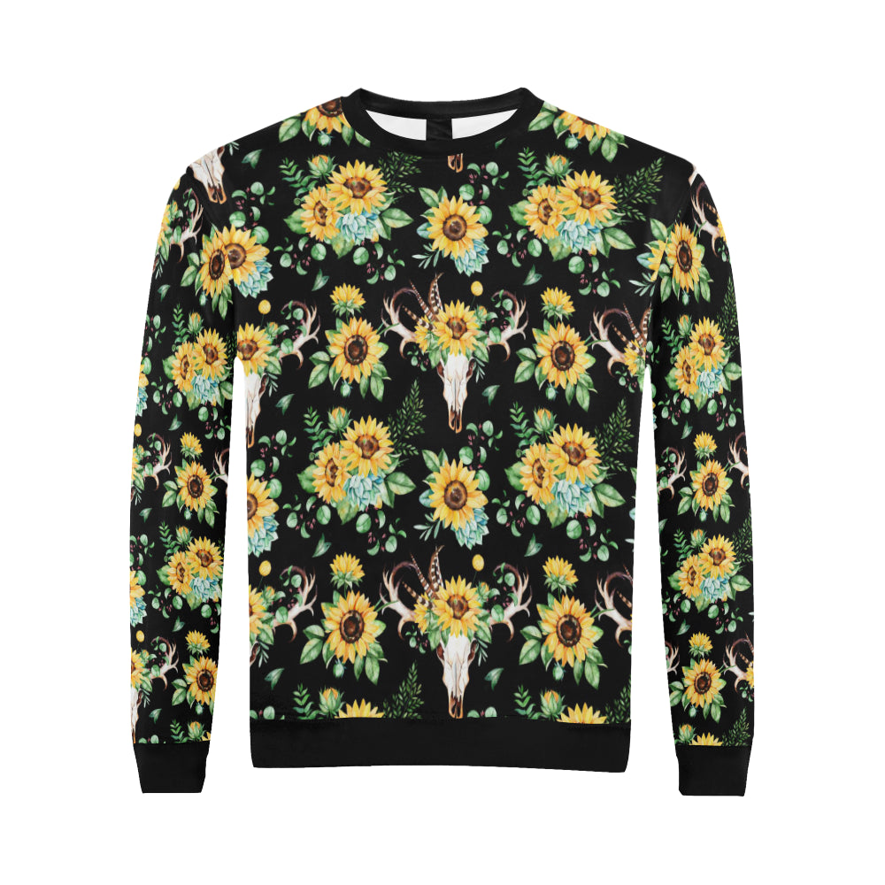 Sunflower Pattern Print Design SF08 Men Long Sleeve Sweatshirt