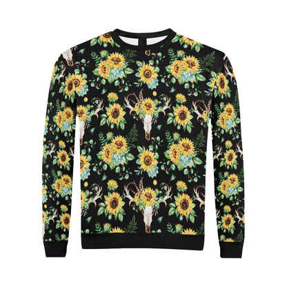 Sunflower Pattern Print Design SF08 Men Long Sleeve Sweatshirt
