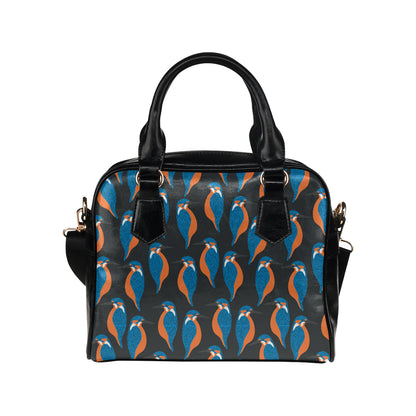 Kingfisher Pattern Print Design 03 Shoulder Handbag