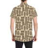 Tiki Brown Mask Print Men's Short Sleeve Button Up Shirt