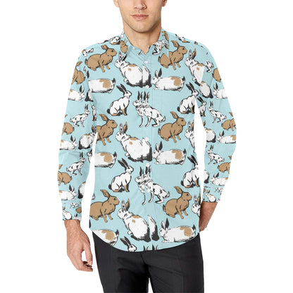 Rabbit Pattern Print Design RB018 Men's Long Sleeve Shirt