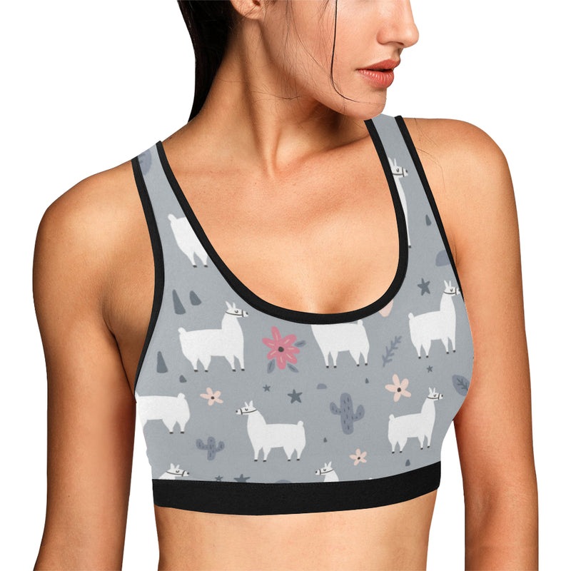 Llama Pattern Print Design 010 Sports Bra