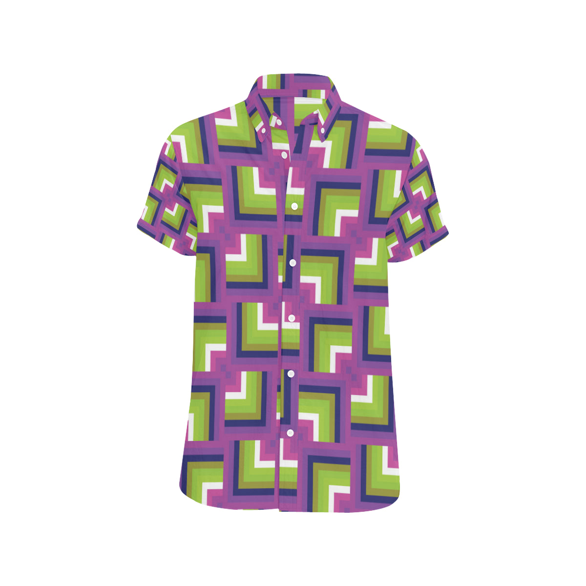 Optical illusion Pattern Print Design A05 Men's Short Sleeve Button Up Shirt