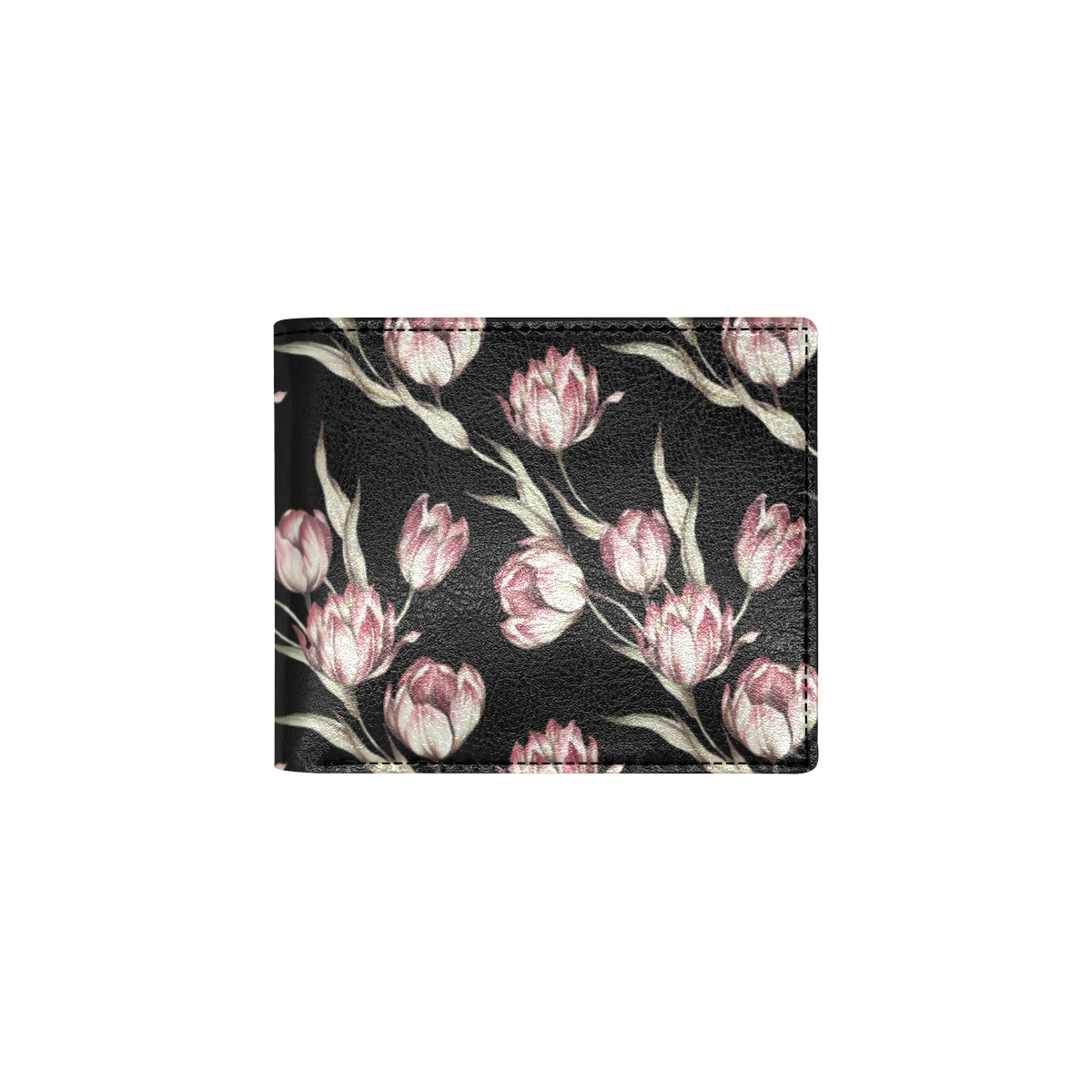Tulip Pink Pattern Print Design TP02 Men's ID Card Wallet
