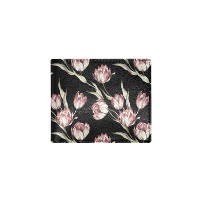 Tulip Pink Pattern Print Design TP02 Men's ID Card Wallet