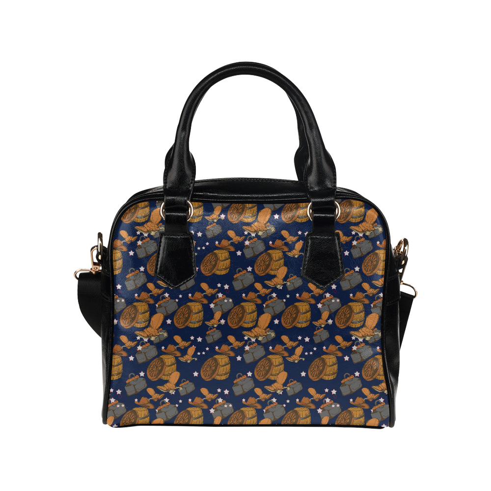 Cowboy Pattern Print Design 03 Shoulder Handbag