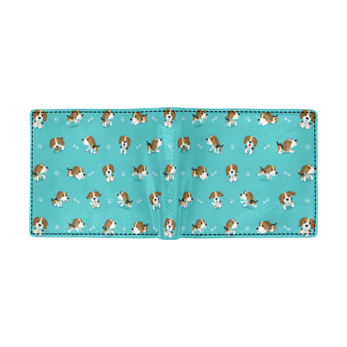 Beagle Pattern Print Design 05 Men's ID Card Wallet