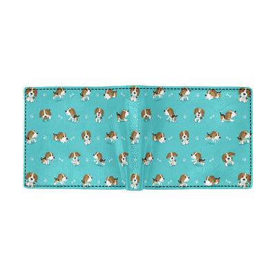 Beagle Pattern Print Design 05 Men's ID Card Wallet