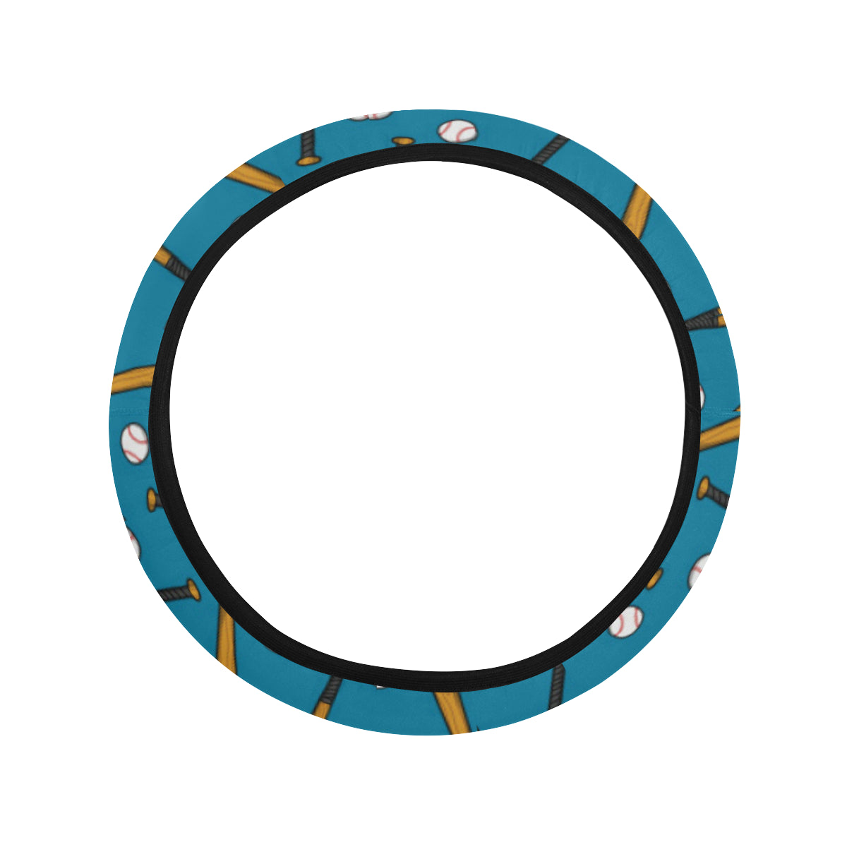 Baseball Pattern Print Design 01 Steering Wheel Cover with Elastic Edge