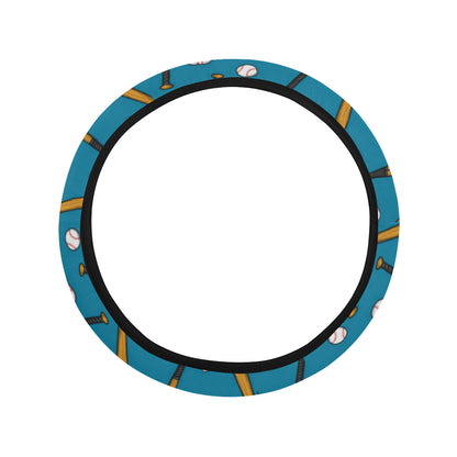 Baseball Pattern Print Design 01 Steering Wheel Cover with Elastic Edge