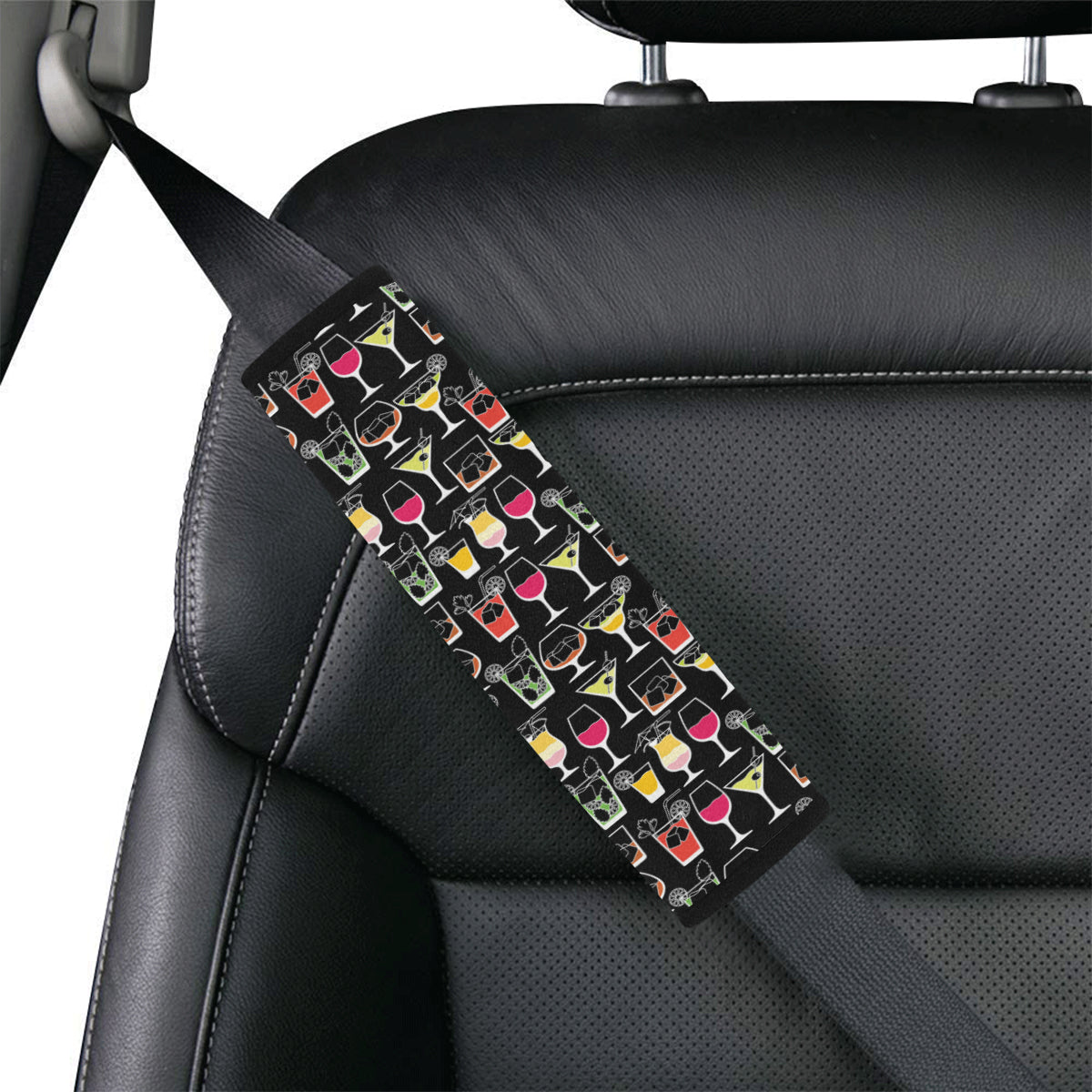 Cocktail Pattern Print Design 01 Car Seat Belt Cover