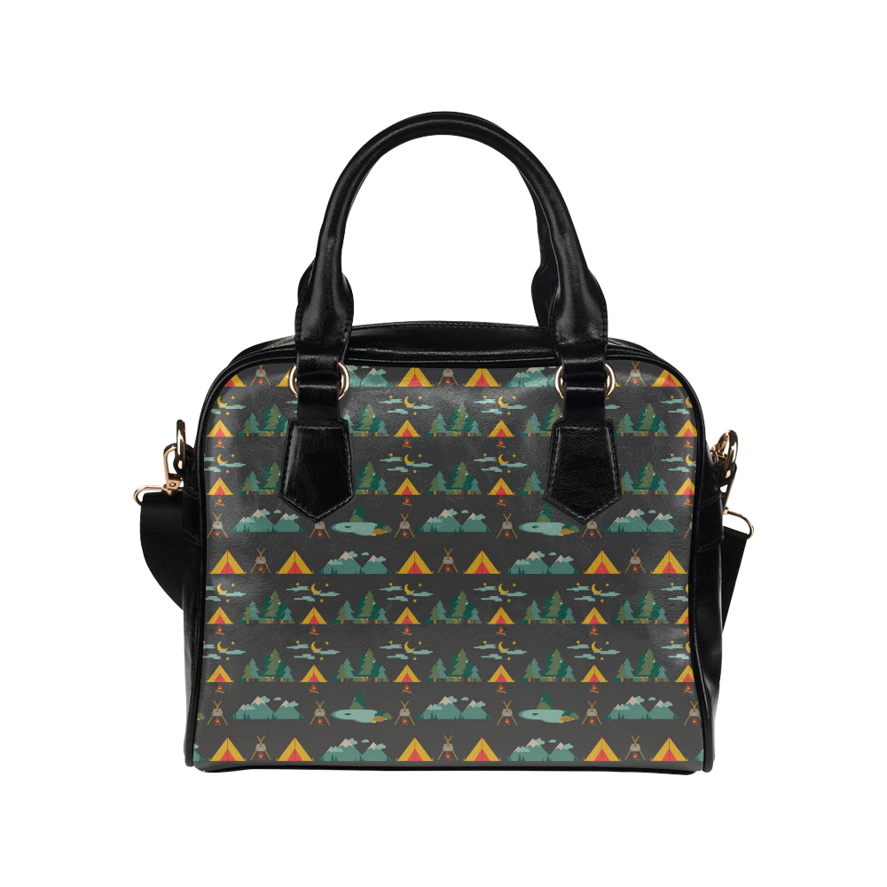 Camping Tent Pattern Print Design 03 Shoulder Handbag