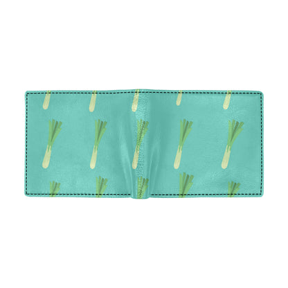 Leek Pattern Print Design 01 Men's ID Card Wallet