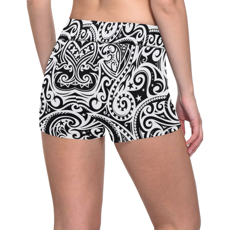 Polynesian Traditional Tribal Yoga Shorts