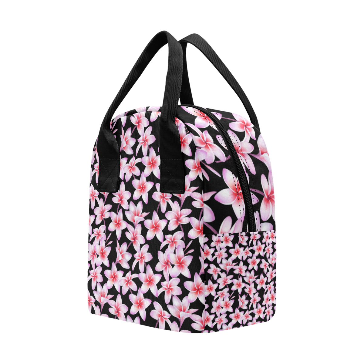 Pink Plumeria Pattern Print Design PM09 Insulated Lunch Bag