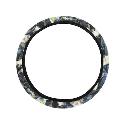 Cow Watercolor Print Pattern Steering Wheel Cover with Elastic Edge