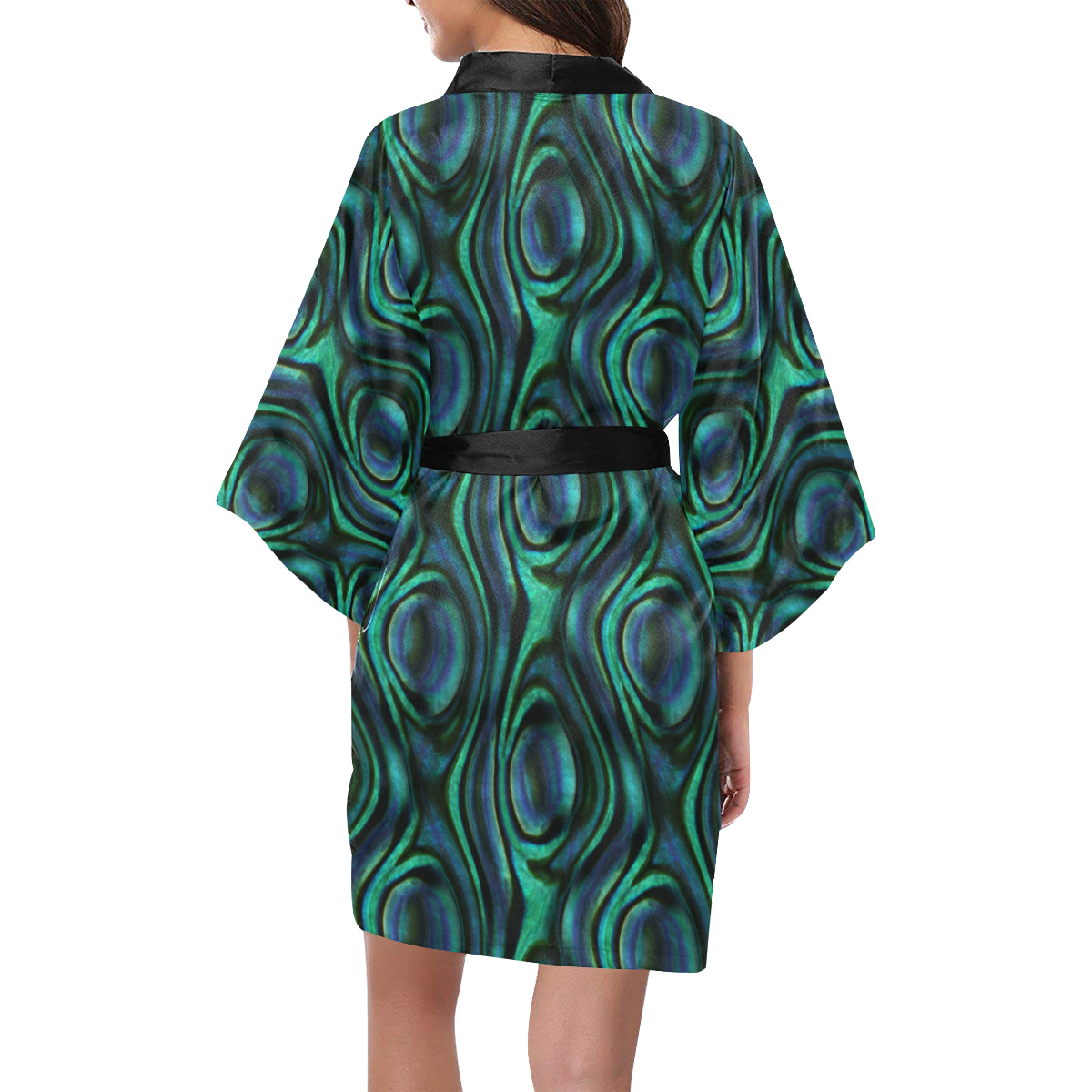 Abalone Pattern Print Design 01 Women's Short Kimono