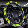 Lovebird Pattern Print Design 01 Steering Wheel Cover with Elastic Edge