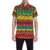 Rasta Pattern Print Design A01 Men's Short Sleeve Button Up Shirt