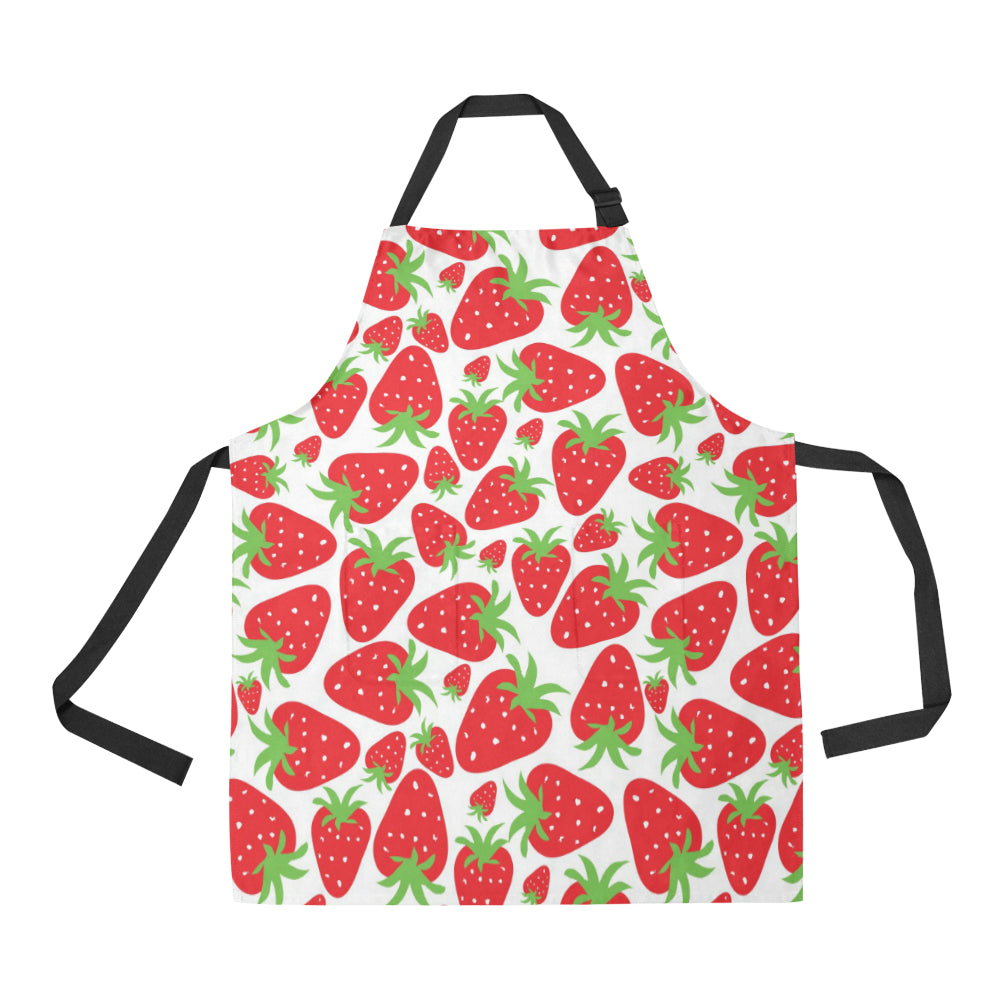 Strawberry Pattern Print Design SB01 Apron with Pocket