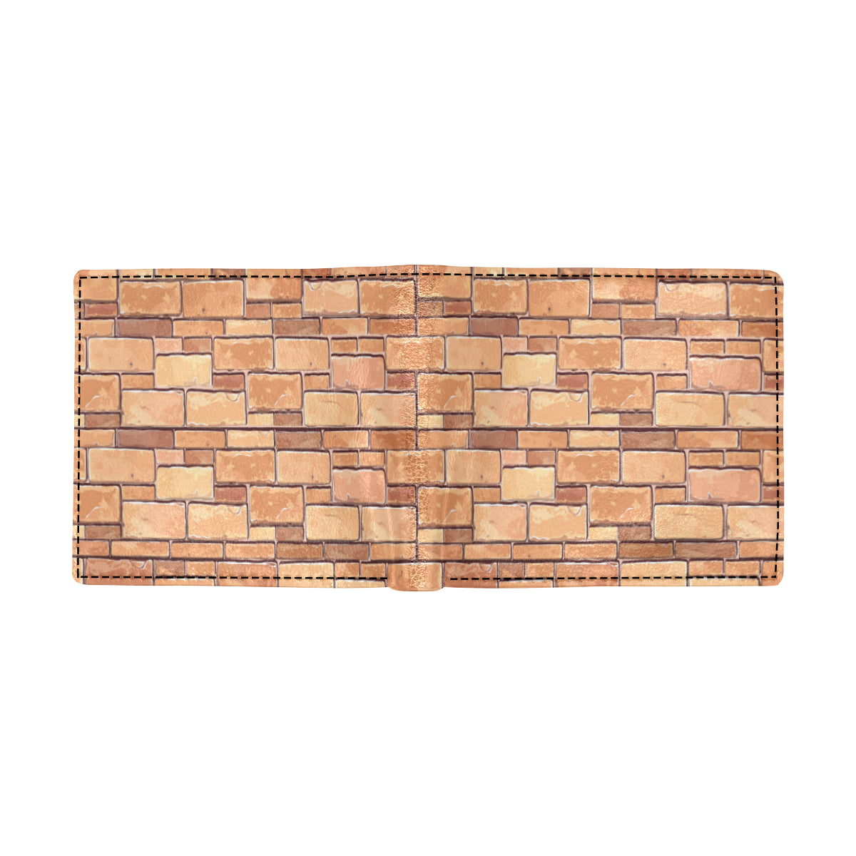 Brick Pattern Print Design 01 Men's ID Card Wallet