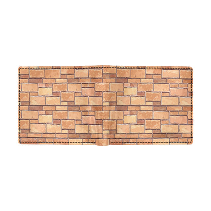 Brick Pattern Print Design 01 Men's ID Card Wallet