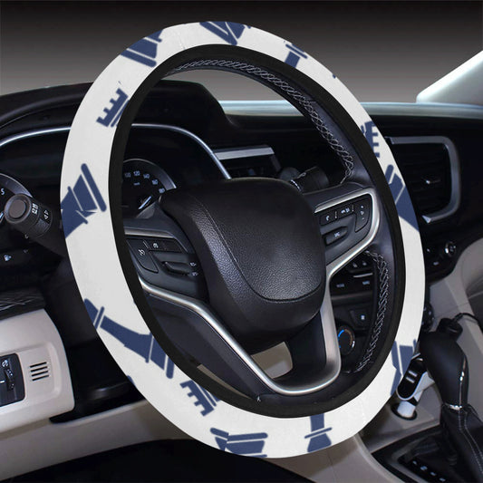 Chess Pattern Print Design 03 Steering Wheel Cover with Elastic Edge