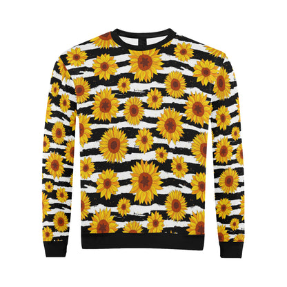 Sunflower Pattern Print Design SF010 Men Long Sleeve Sweatshirt
