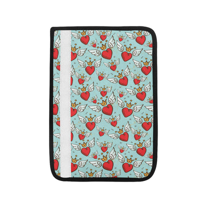 Angel Wings Heart Pattern Print Design 02 Car Seat Belt Cover