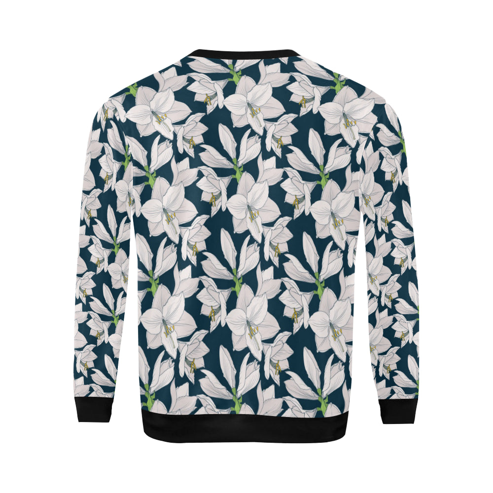 Amaryllis Pattern Print Design AL02 Men Long Sleeve Sweatshirt