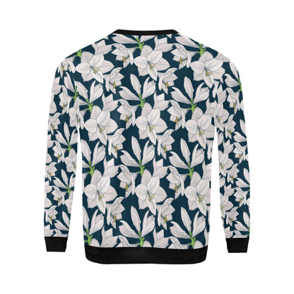 Amaryllis Pattern Print Design AL02 Men Long Sleeve Sweatshirt